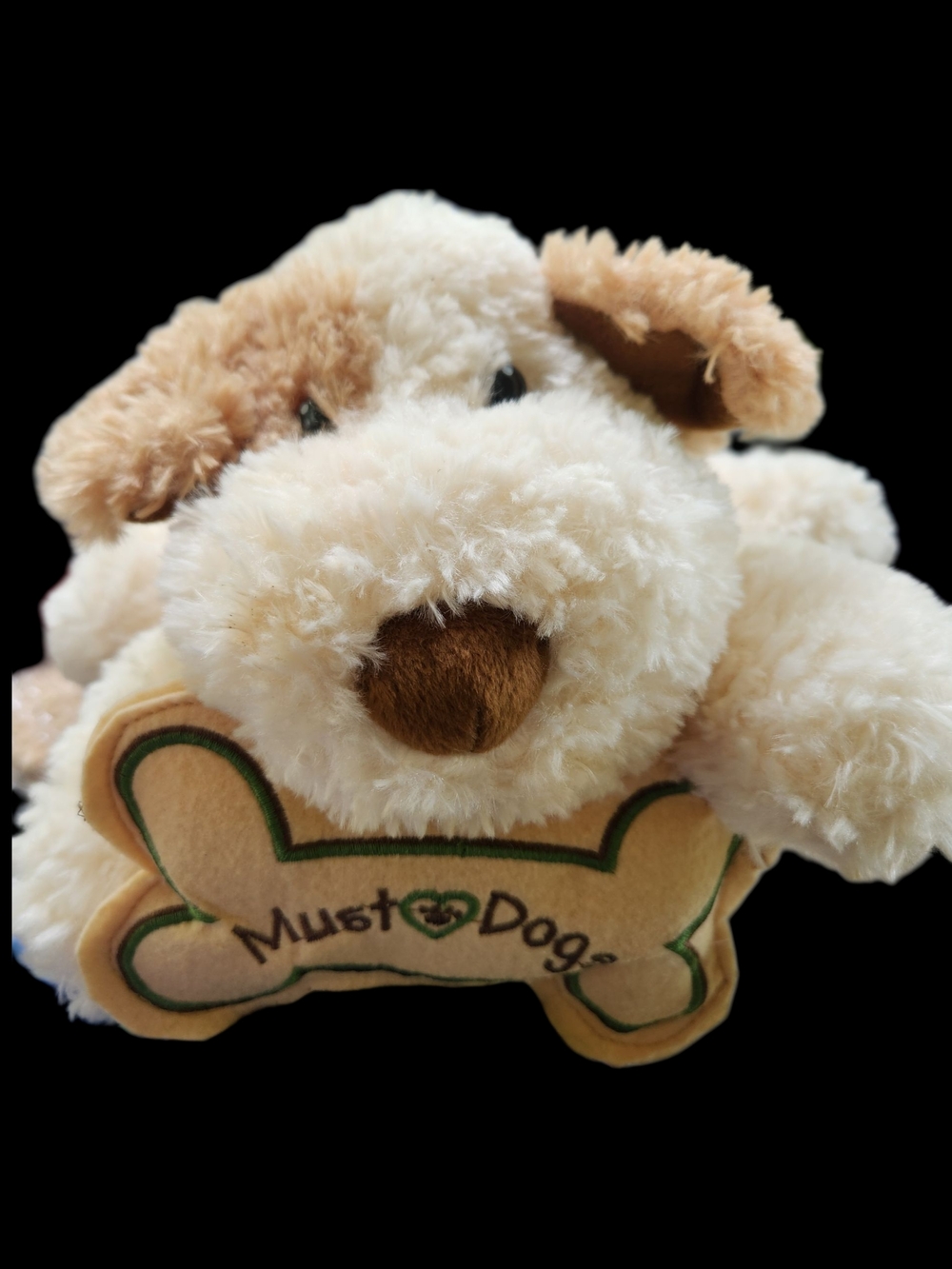 Plush Dog Toy – Cream and Brown